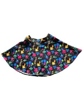 Body Rage Mini Skirt Spencer’s Mushroom Pattern Size Small Neon Colors Black